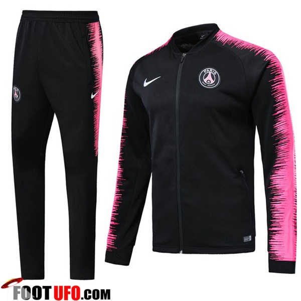 Nouveau Ensemble Survetement de Foot - Veste PSG Noir/Rose ... Nouveau Ensemble Survetement de Foot - Veste PSG Noir/Rose ...