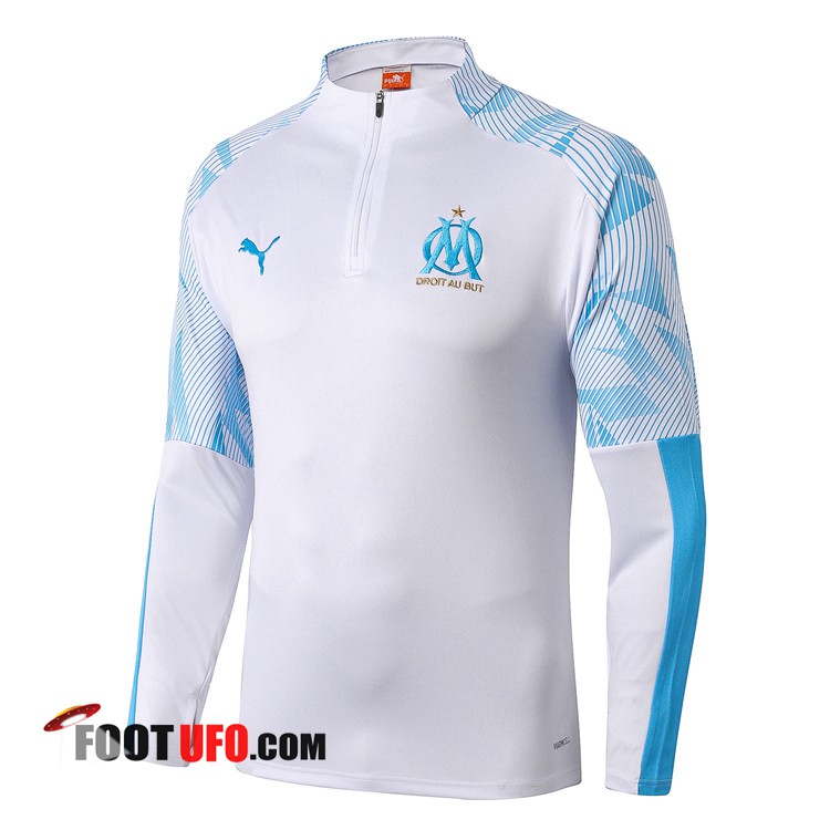 Nouveau Ensemble Survetement Foot Marseille OM Blanc Bleu 2019/20 ...