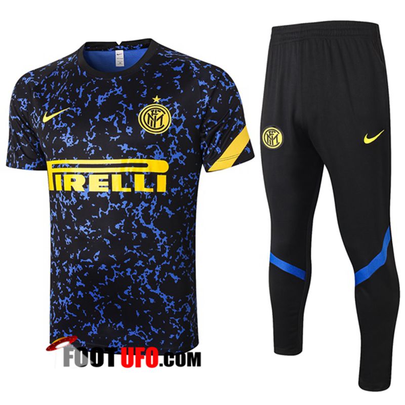 Ensemble Training T-Shirts Inter Milan + Pantalon Bleu 2020/2021