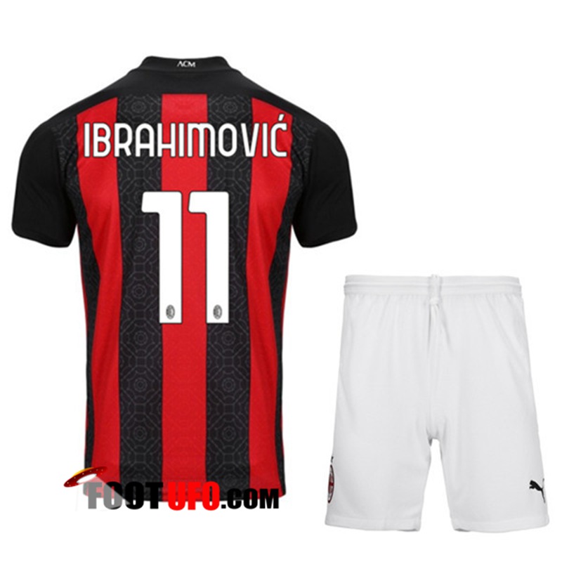 Maillot de Foot Milan AC (IBRAHIMOVIC 11) Enfant Domicile 2020/2021
