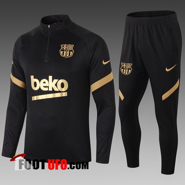 Survetement de Foot FC Barcelone Enfant Noir 2020/2021