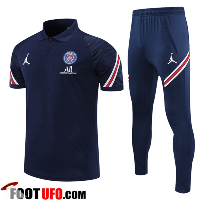 Ensemble Polo Jordan PSG + Pantalon Bleu Marin/Rouge 2021/2022