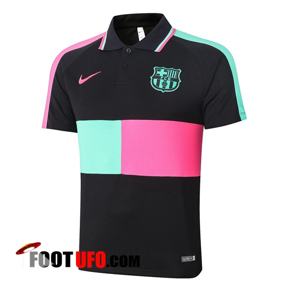 Polo Foot FC Barcelone Noir Vert Rose 2020/2021