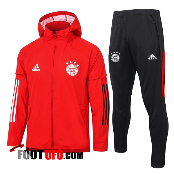 Coupe-Vent Survetement de Foot Bayern Munich Rouge 2020/2021