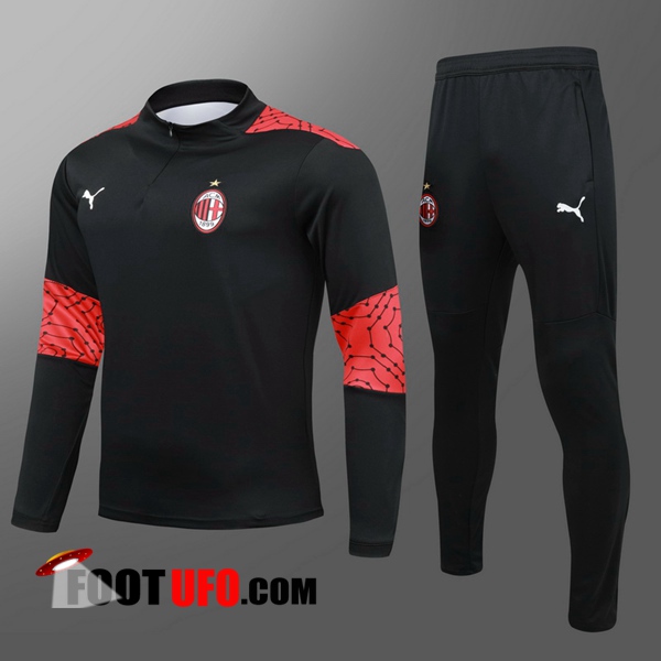 Ensemble Survetement de Foot Milan AC Enfant Noir 2020/2021