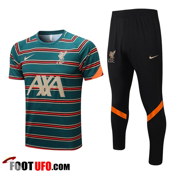 Ensemble Training T-Shirts + Pantalon FC Liverpool Vert/Rouge 2022/2023
