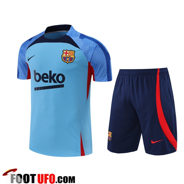 Ensemble Training T-Shirts +Shorts FC Barcelone Bleu 2022/2023