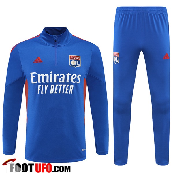 Slim Ensemble Survetement de Foot Lyon OL Bleu 2022/2023