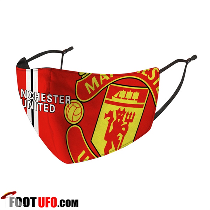 Nouveau Masques Foot Manchester United Rouge Reutilisable -02
