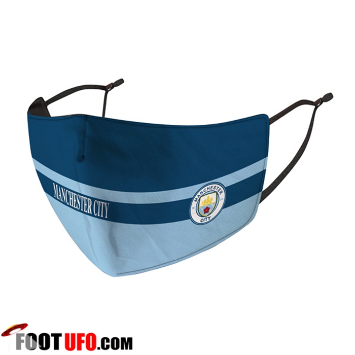 Nouveau Masques Foot Manchester City Bleu Marin Reutilisable