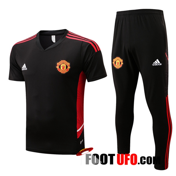 Ensemble Training T-Shirts Manchester United + Pantalon Rouge 2022/2023