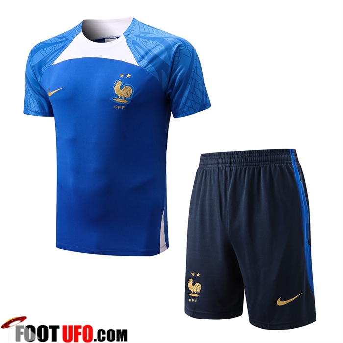 Ensemble Training T-Shirts + Shorts France Bleu 2022/2023