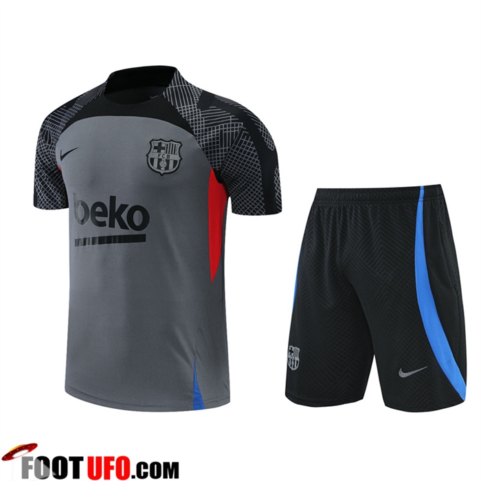 Ensemble Training T-Shirts + Shorts FC Barcelone Gris 2022/2023