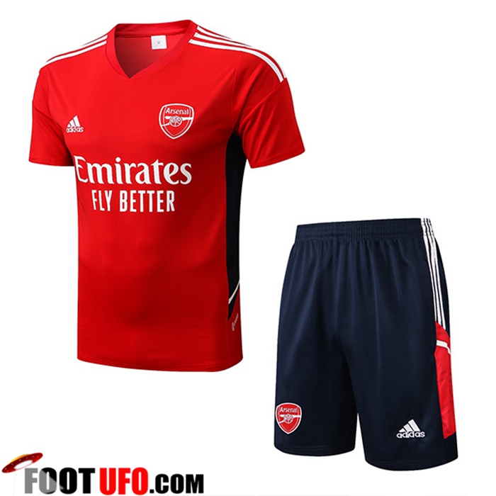 Ensemble Training T-Shirts + Shorts Arsenal Rouge 2022/2023