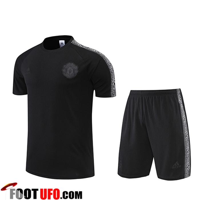 Ensemble Training T-Shirts + Shorts Manchester United Noir 2022/2023