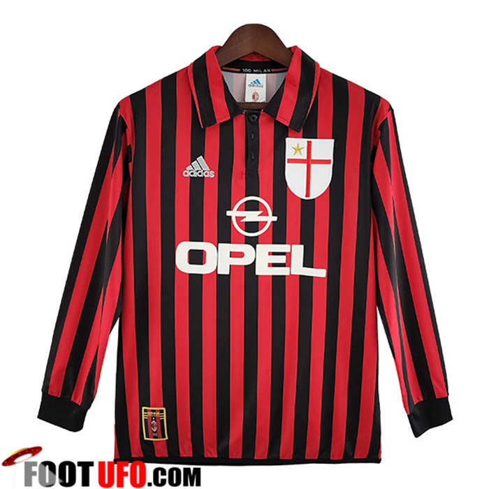 Maillot de Foot Milan AC Retro Domicile Manches Longues 1999/2000