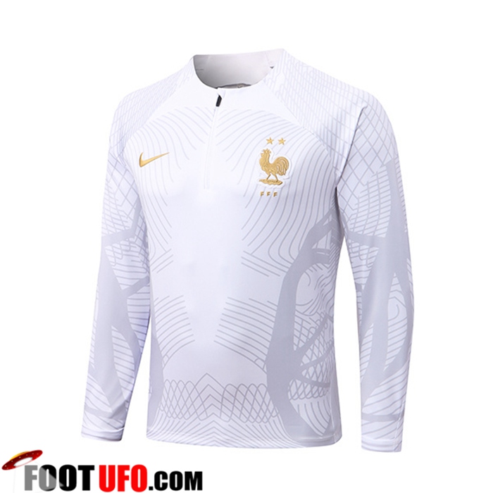 Sweatshirt Training France Blanc/Gris 2022/2023