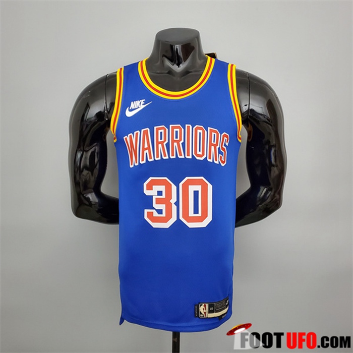 Maillot Golden State Warriors (Curry #30) Bleu Retro 75th Anniversary