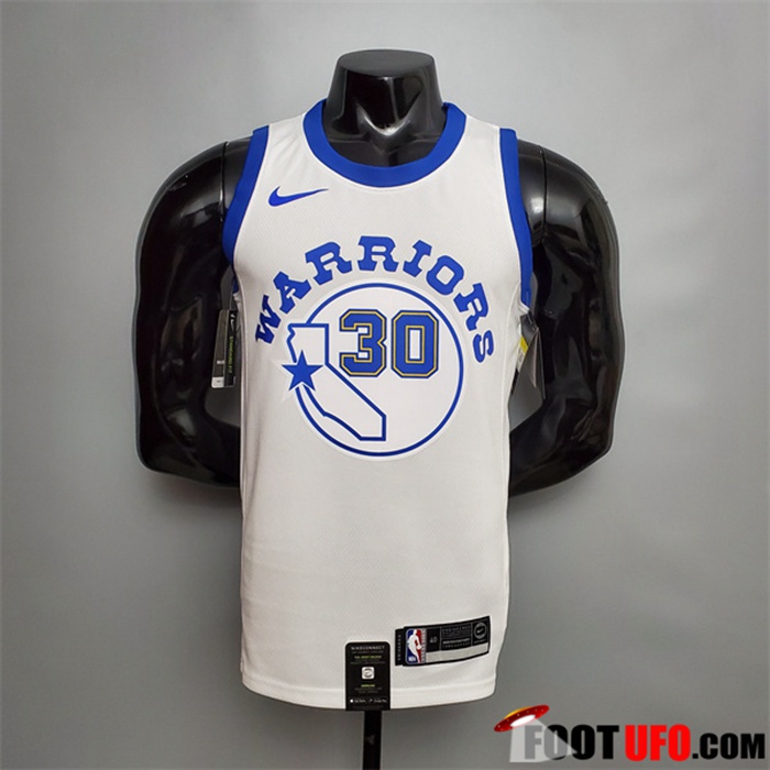 Maillot Golden State Warriors (Curry #30) Blanc Retro Version