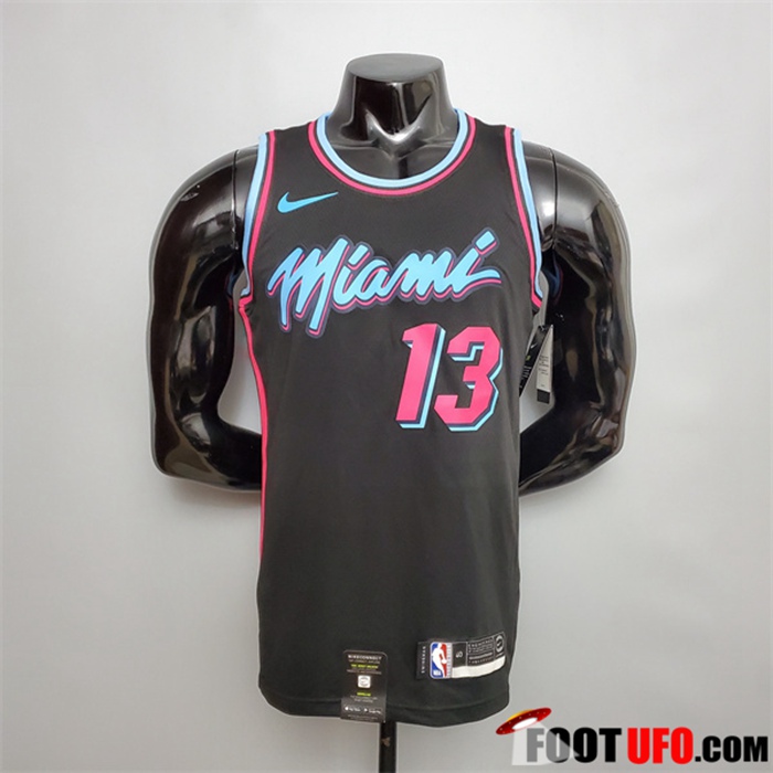 Maillot Miami Heat (Adebayo #13) Noir Encolure Ronde