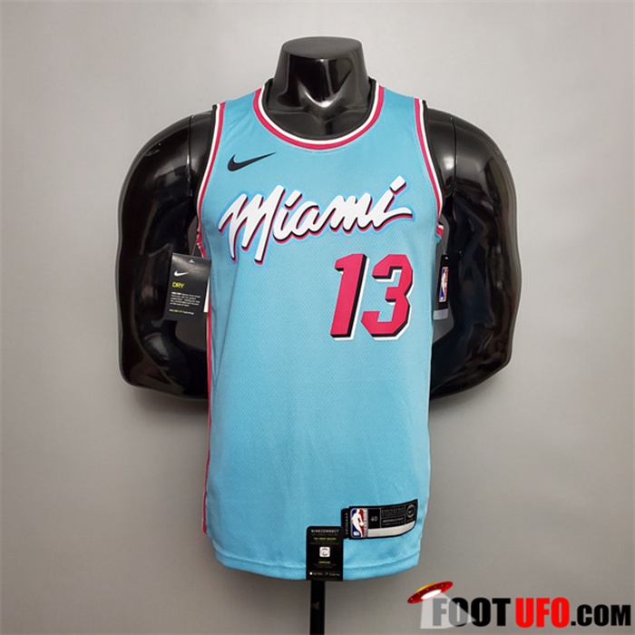 Vieux Maillot Miami Heat (Adebayo 13) Bleu Encolure Ronde