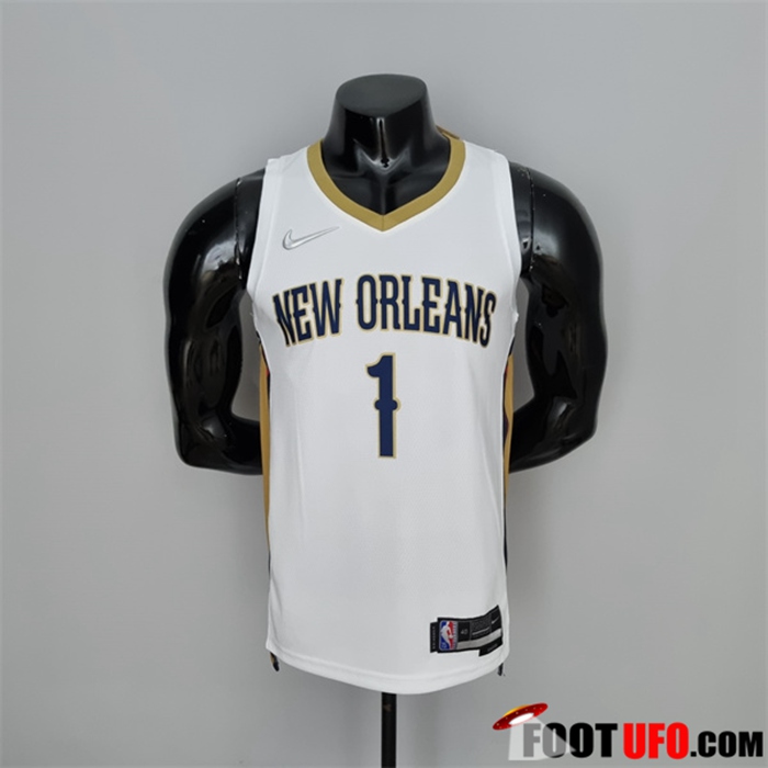 Maillot New Orleans Pelicans (Williams #1) Blanc 75th Anniversary