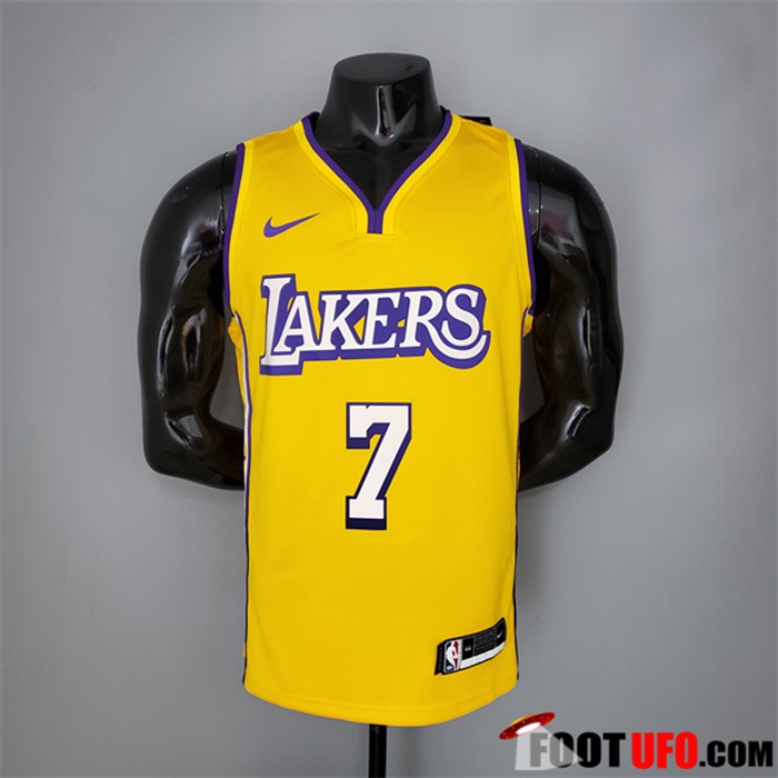 Maillot Los Angeles Lakers (Anthony #7) Jaune V-collerette City Edition