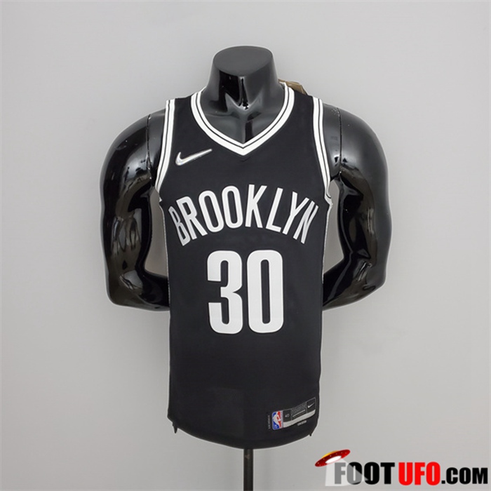 Maillot Brooklyn Nets (Curry #30) Noir 75th Anniversary