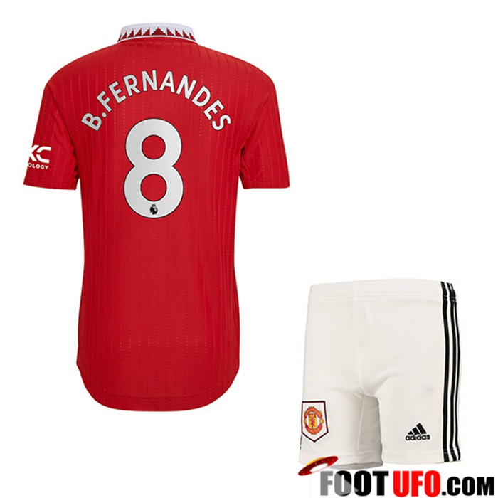 Maillot de Foot Manchester United (B. FERNANDES #8) Enfants Domicile 2022/23