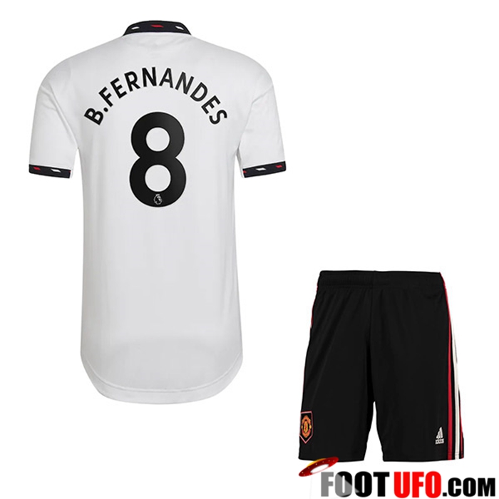 Maillot de Foot Manchester United (B. FERNANDES #8) Enfants Exterieur 2022/23