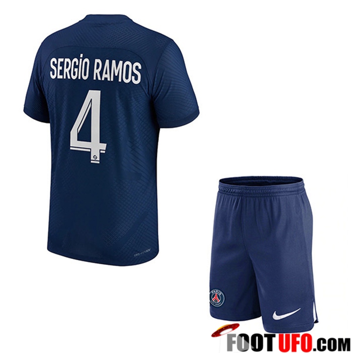 Faux Maillot de Foot PSG (SERGIO RAMOS 4) Enfants Domicile 2022/23