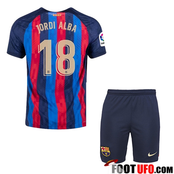 Maillot de Foot FC Barcelone (JORDI ALBA #18) Enfants Domicile 2022/23