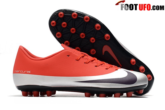 Nike Chaussures de Foot Dream Speed Mercurial Vapor Academy AG Rouge/Argent