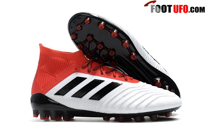 Adidas Chaussures de Foot Predator 18.1 AG Blanc/Rouge