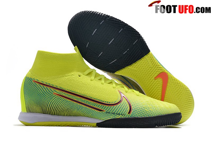 Nike Chaussures de Foot Mercurial Superfly 7 Elite MDS IC Jaune/Vert