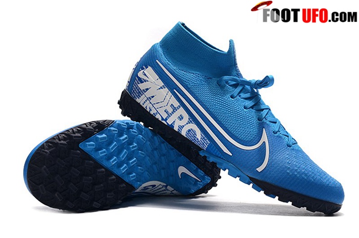 Nike Chaussures de Foot Mercurial Superfly 7 Elite MDS TF Bleu