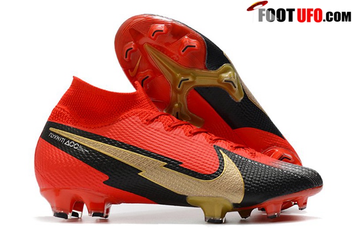 Nike Chaussures de Foot Mercurial Superfly 7 Elite Rouge/Noir