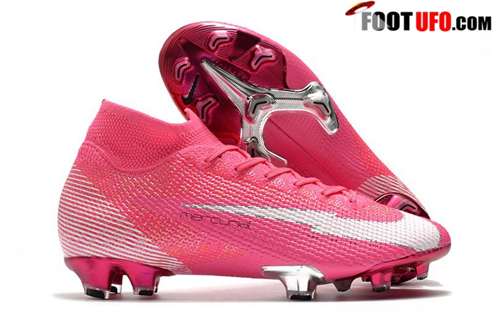 Nike Chaussures de Foot Mercurial Superfly 7 Elite Mbappé Rosa FG Rose