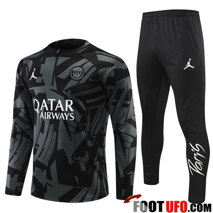 Collection Ensemble Survetement de Foot Jordan PSG Noir/Gris 2022/2023