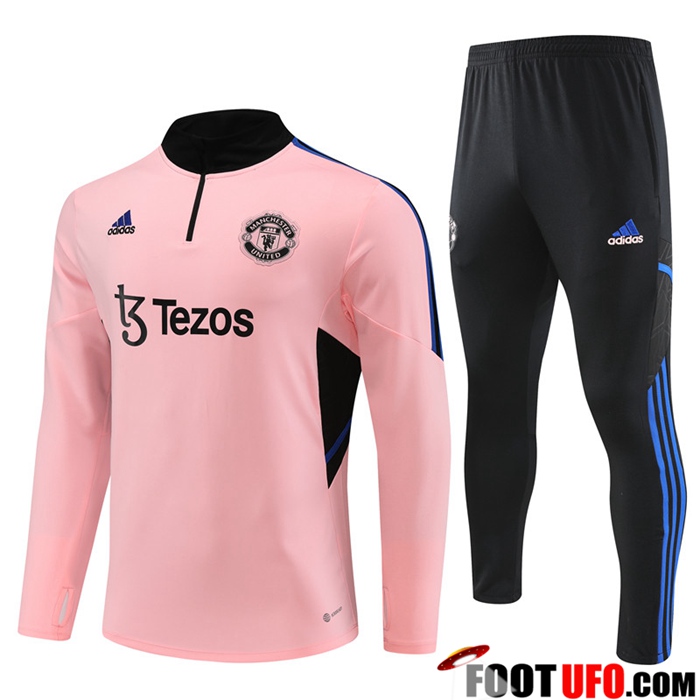 Officielle Ensemble Survetement de Foot Manchester United Rose 2022/2023